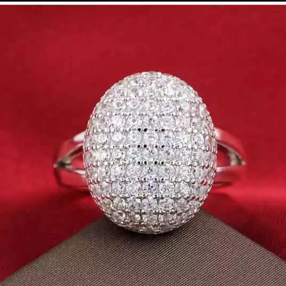 Luxury 925 Silver Unique Design Diamond Ring New - Picture 7 of 9